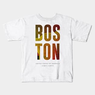 Boston City typography Kids T-Shirt